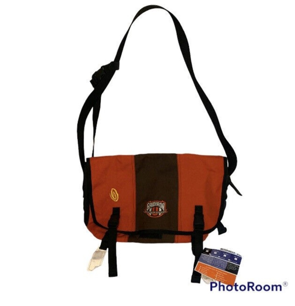 Timbuk2 Med Cordura Nylon Laptop Messenger Bag Gridiron University Orange Brown